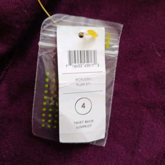 Kate Spade Saturday plum twist back v neck jumpsuit wool blend pocket Size 4 NWT - Picture 8 of 11